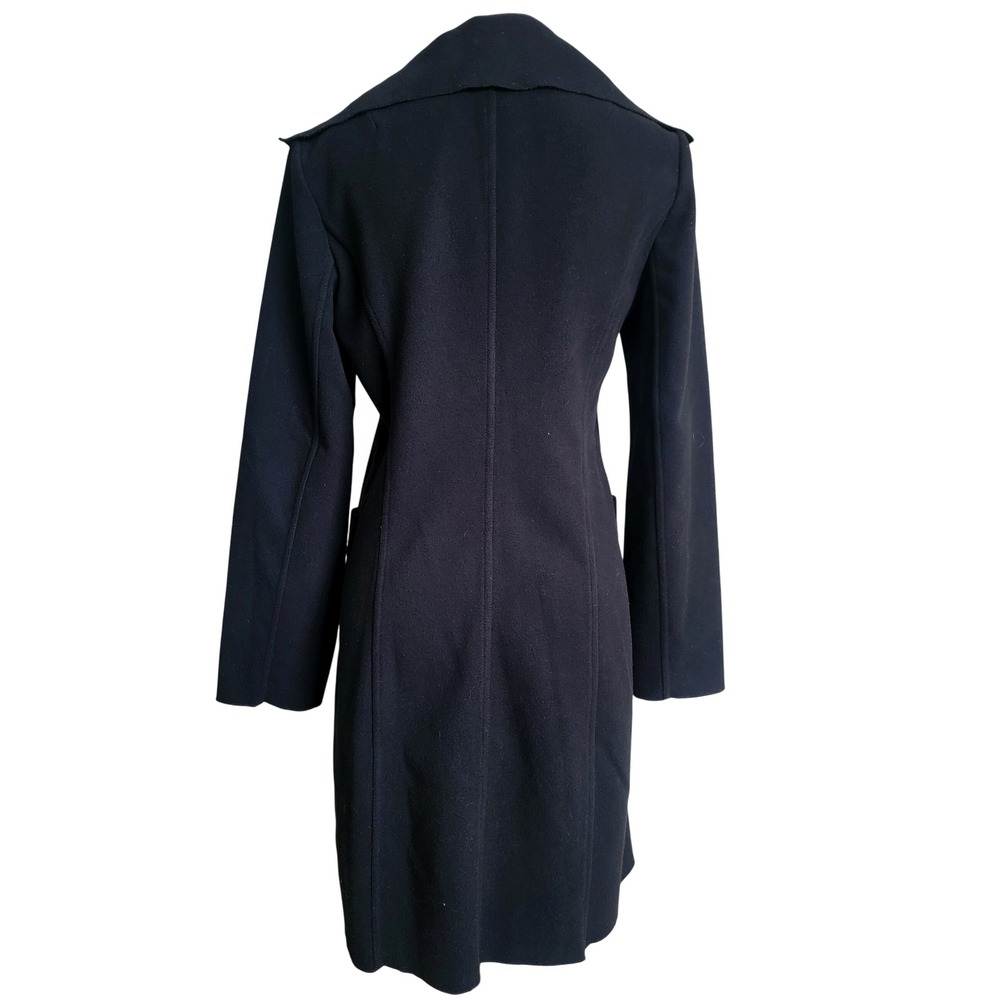 Kay Unger Black Waterfall Ruffle Collar Coat Jacket Size Small - Picture 4 of 10